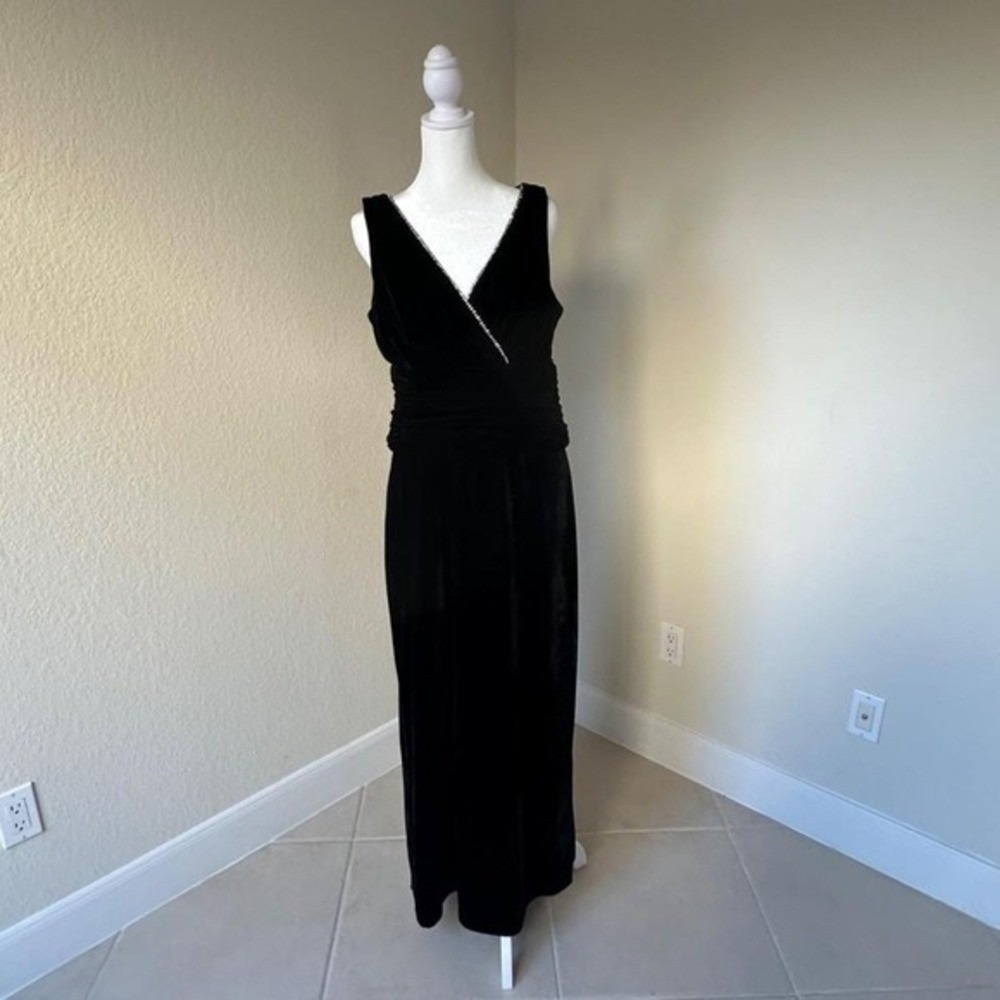 Nebiani Dress 8 Black Maxi Sleeveless Babydoll Velvet  Y2K Formal Event Party